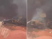 Incêndio em pá carregadeira é controlado no Porto de Santos sem vítimas