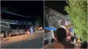 Motorista morre e passageiros ficam feridos em acidente de ônibus em Catunda