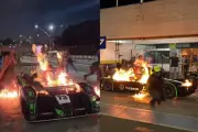 Piloto escapa de carro em chamas durante corrida em Londrina; veja vídeo