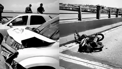 Acidente grave entre carro e moto na Ponte José Sarney fere uma pessoa