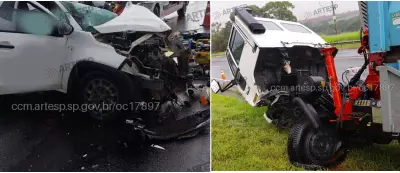 Acidente grave na SP-215 em Descalvado deixa dois feridos, um em estado grave