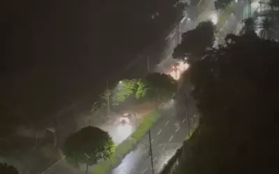Chuva forte em Goiânia causa alagamentos e bloqueios na Marginal Botafogo