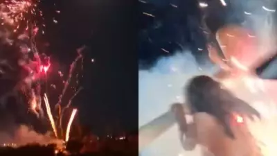Fogos de artifício atingem público durante Réveillon em Piracuruca, Piauí
