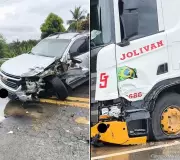Acidente entre carro e carreta paralisa BR-356 em Cardoso Moreira por 40 minutos