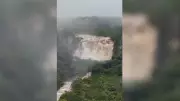 Cachoeira do Salto Corumbá impressiona com volume triplicado após chuvas intensas em Goiás