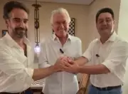 Caiado anuncia filiação ao PSD ao lado de Ratinho Jr e Eduardo Leite