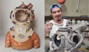 Ceramista de Pipa vence prêmio nacional com escultura de escafandro inspirada no mar potiguar
