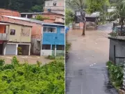 Chuva intensa deixa 30 desabrigados e mobiliza resgate com botes no litoral de SP