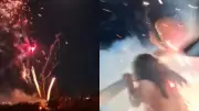 Fogos de artifício atingem público durante Réveillon em Piracuruca, Piauí