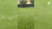 Frente fria chega ao RS e causa granizo em Ibirubá e Porto Alegre
