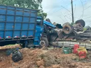 Motorista se fere em colisão entre dois caminhões na BR-316, no Maranhão