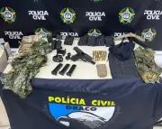 Polícia Civil apreende arsenal tático em área dominada por narcomilicianos na Zona Oeste do Rio