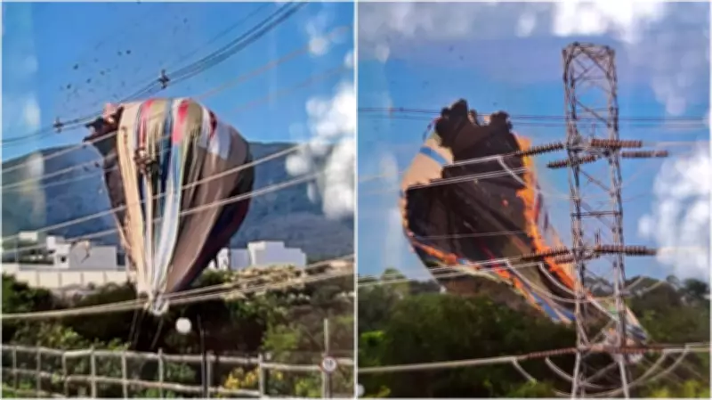 Balão cai em mata e atinge rede elétrica em Jundiaí, causando princípio de incêndio