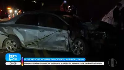 Acidente fatal na BR-381 em Governador Valadares deixa motociclista e passageira mortos