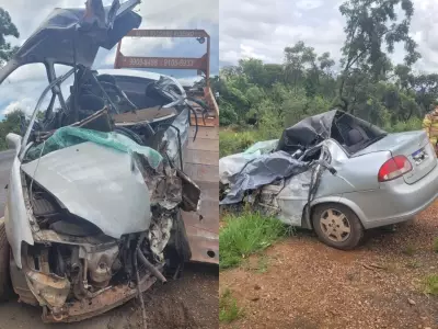 Acidente fatal na MGC-452: Carro invade contramão e colide com carreta em Perdizes
