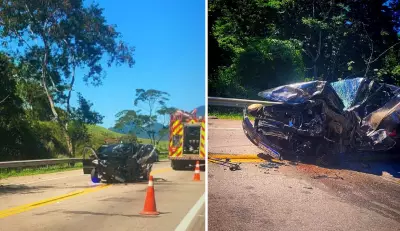 Batida frontal na BR-101 em Macaé deixa seis feridos e causa congestionamento