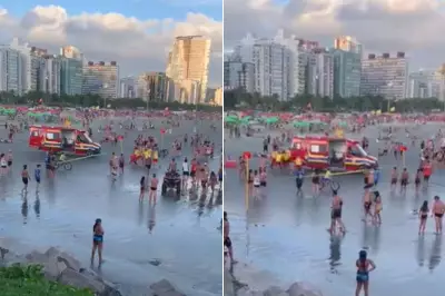Bombeiros resgatam duas adolescentes de afogamento na praia de Santos, SP