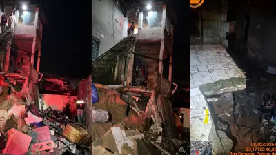 Chuva intensa causa deslizamento e cratera em cidades de SP, deixando desabrigados