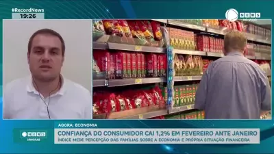 Confiança do consumidor brasileiro registra queda de 1,2% em fevereiro, aponta FGV