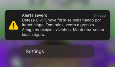 Defesa Civil emite alerta severo para chuva forte com raios e granizo em Itapetininga e região