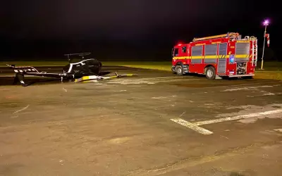 Homem invade aeroporto em Caxambu, tenta decolar helicóptero e causa acidente