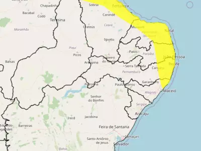 Inmet emite alerta de perigo potencial de chuvas intensas em 20 municípios de Pernambuco