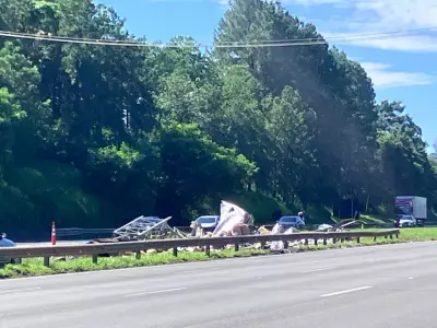 Motorista de carreta morre após acidente com derramamento de solvente na Rodovia Dom Pedro em Campinas