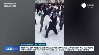 Nevasca em Nova York vira cenário de diversão para moradores e turistas