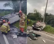 Acidente fatal na RJ-106: Menina de 17 anos morre após carro capotar ao desviar de buraco