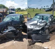 Acidente frontal grave em Barra Bonita deixa três pessoas gravemente feridas