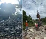 Casa de dois andares desaba em Saquarema e deixa morador ferido durante a madrugada