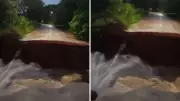 Chuva intensa abre cratera de 5 metros em estrada de Caçapava, SP