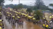 Chuva intensa afasta foliões do Circuito do Ibirapuera e causa alagamentos em SP