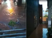 Chuva intensa provoca novos alagamentos e desabamento em Itaperuna, no RJ