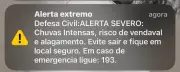 Defesa Civil emite alerta sonoro intenso em cidades do Pará devido a risco de chuvas fortes