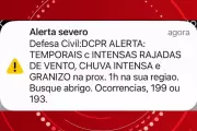 Defesa Civil emite primeiro alerta sonoro em celulares de Curitiba por tempestade