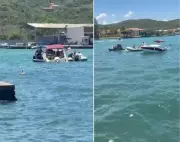 Lancha afunda no Canal do Itajuru em Cabo Frio, mas todos os passageiros são resgatados com sucesso