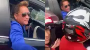 Leonardo brinca com torcedores do Vila Nova no trânsito de Goiânia e declara: 'Eu sou goiano'