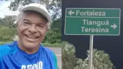 Maratonista Xavier Pé na Estrada chega a Teresina após percorrer 8 estados a pé