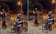 Marrone surpreende fãs ao cantar em dueto com artista local em bar de Rio Verde