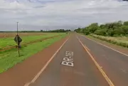Motociclista morre após colidir com caminhão na BR-163 em Douradina, Mato Grosso do Sul