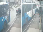 Ônibus colide com caminhonete em Campinas após conversão irregular na Av. Amoreiras