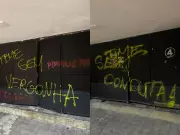 Portões do Mamudão são pichados após derrota do Democrata GV no Mineiro