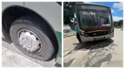 Sindicalistas esvaziam pneus e bloqueiam ônibus no Terminal Parque Dom Pedro em SP