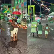 Vendedor e filho autista brincam juntos no carnaval de Assú; vídeo viraliza