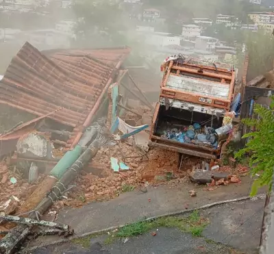 Caminhão de lixo invade e destrói casa em Mercês, na Zona da Mata mineira