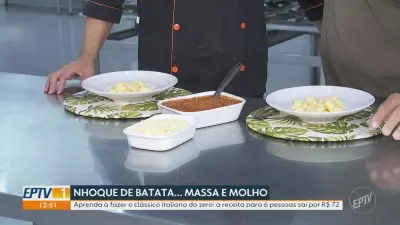 Chef de Cravinhos ensina nhoque de batata no quadro Barato da Cozinha da EPTV