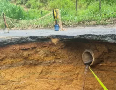 Cratera na RJ-153 se expande e intensifica caos no trânsito entre Barra Mansa e Valença