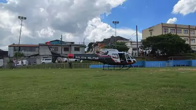 Helicóptero Águia resgata adolescente atropelado por moto em Poá após grave acidente