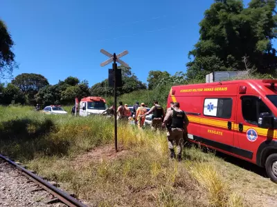 Homem sofre amputação e traumatismo após ser atropelado por trem na zona rural de Soledade de Minas